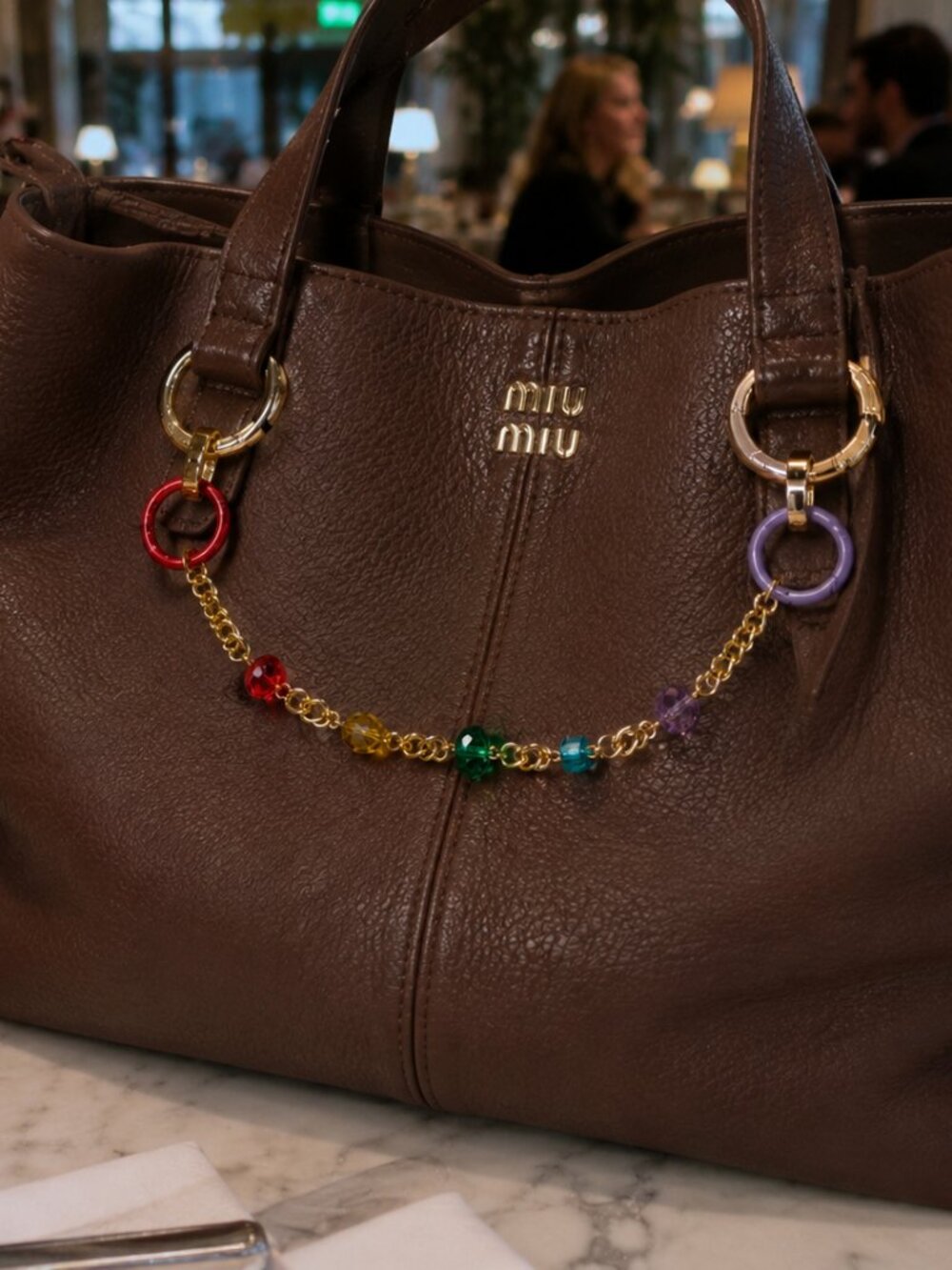 Crystal Bead Bag Charm